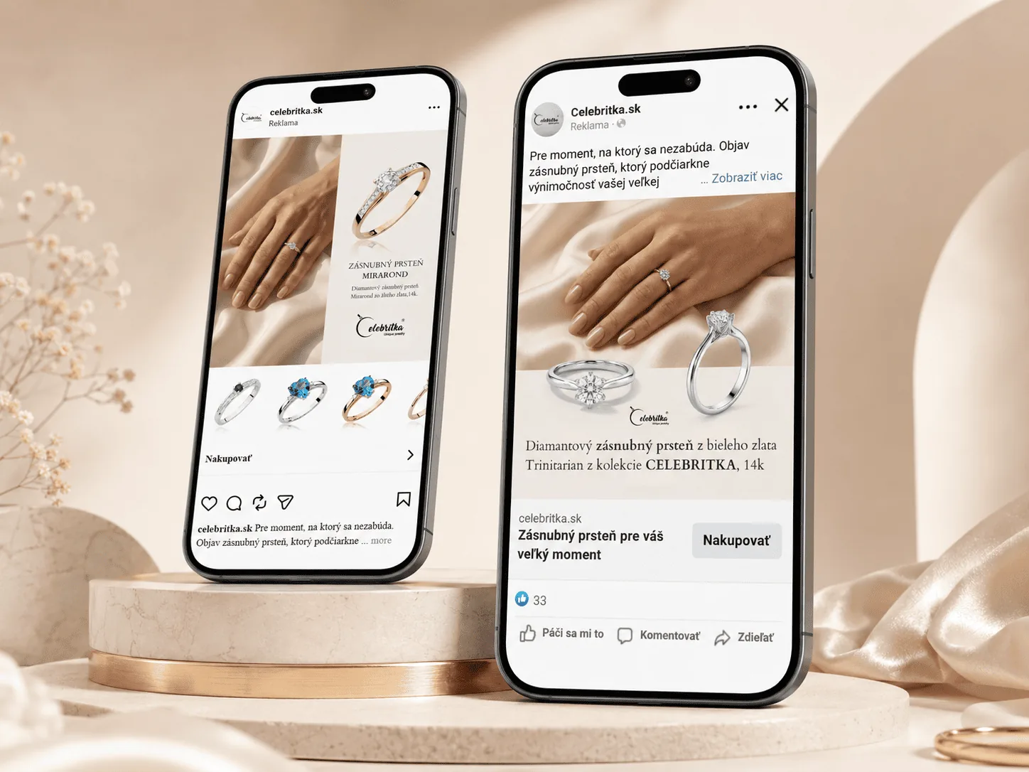 Meta Ads kampaň – Celebritka.sk šperky