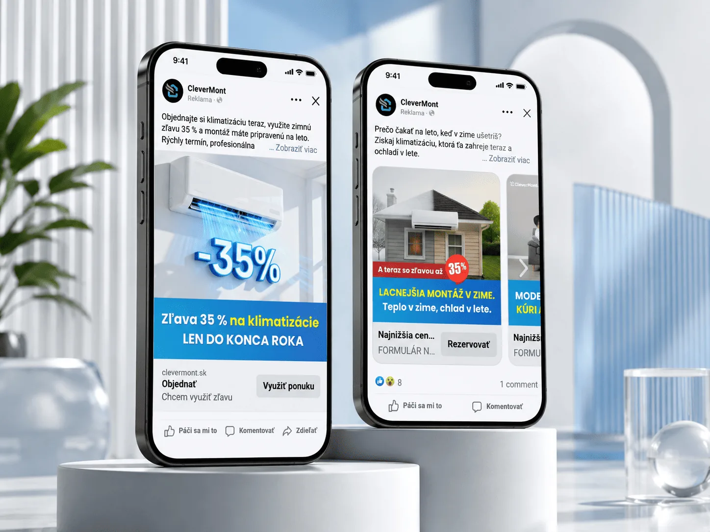 Meta Ads kampaň – CleverMont klimatizácie