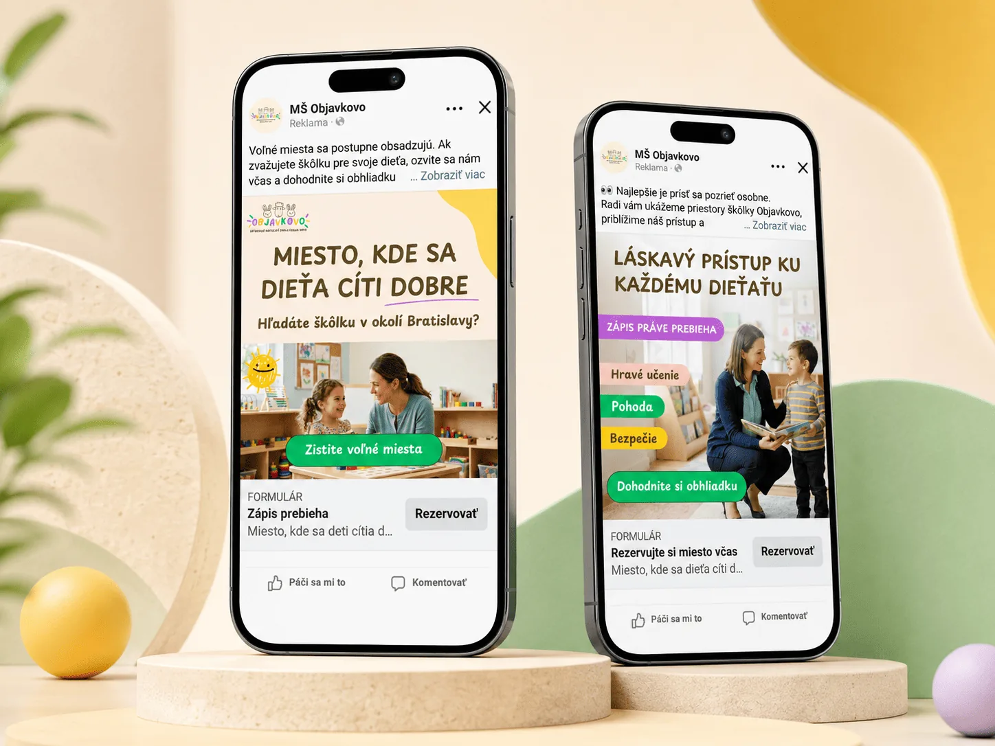 Meta Ads kampaň – MŠ Objavkovo