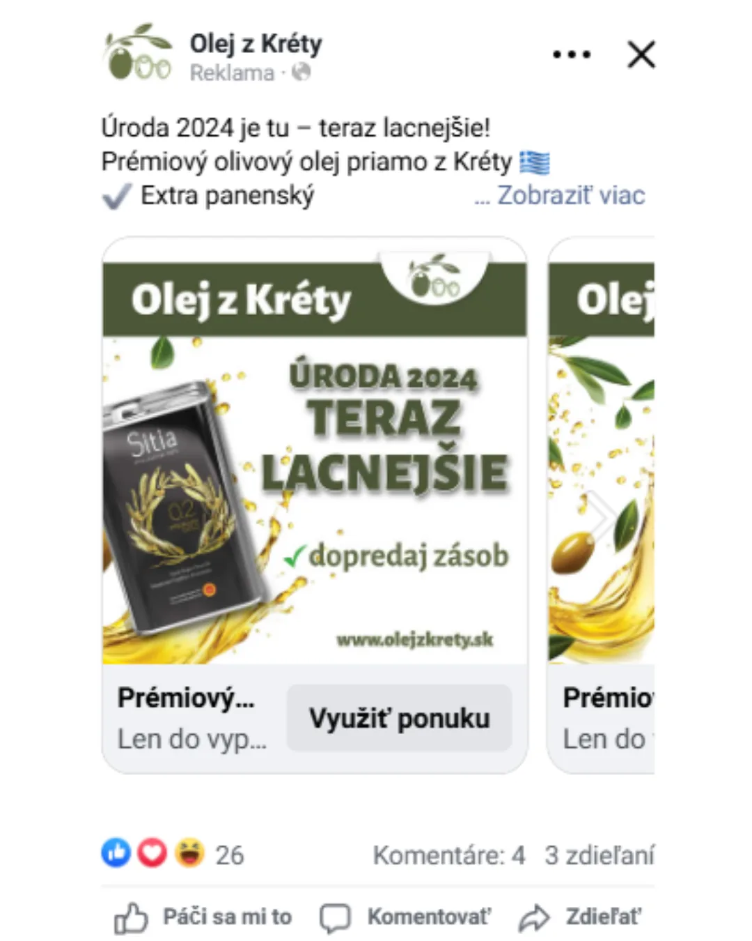 Reklama – Olej z Kréty