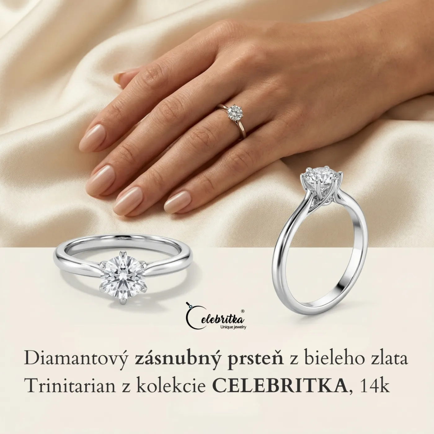 Celebritka.sk — diamantový prsteň Trinitarian z bieleho zlata