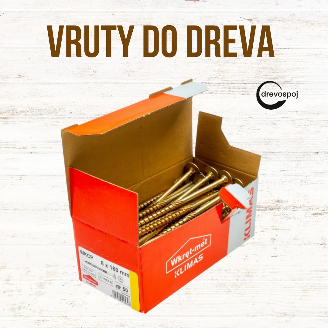 Drevospoj.sk reklama — Vruty do dreva, balenie WKCP 8x160 mm